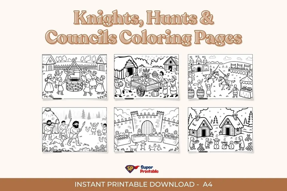 35+ Knights, Hunts & Councils Coloring Pages