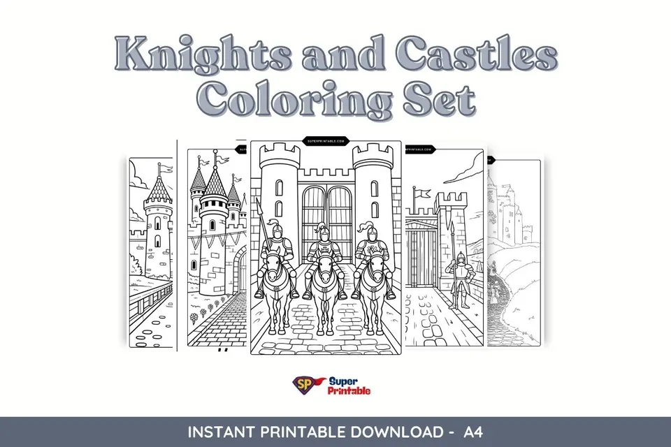 Knights and Castles Coloring Set