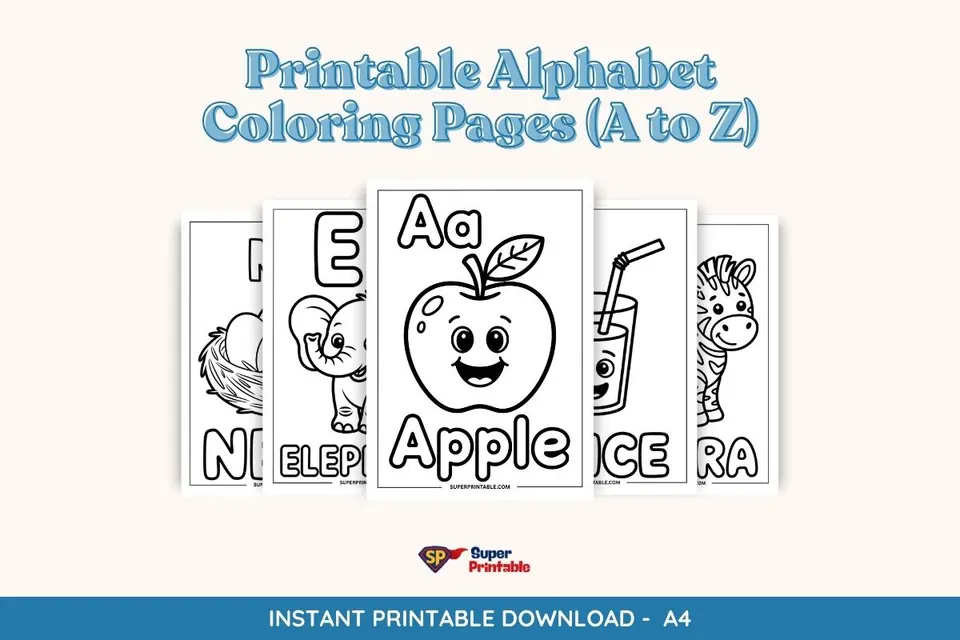 Printable Alphabet Coloring Pages