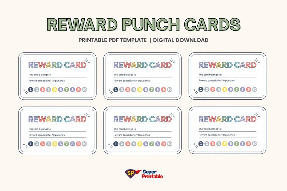 Reward Punch Cards For Kids