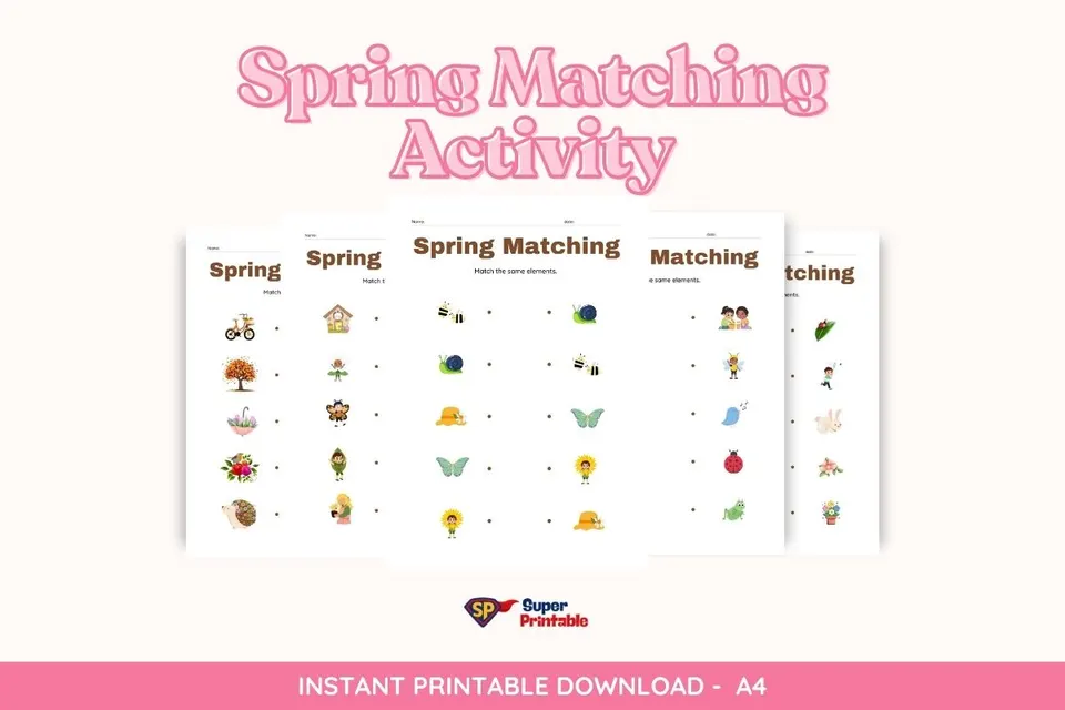 5 Spring Matching Activity