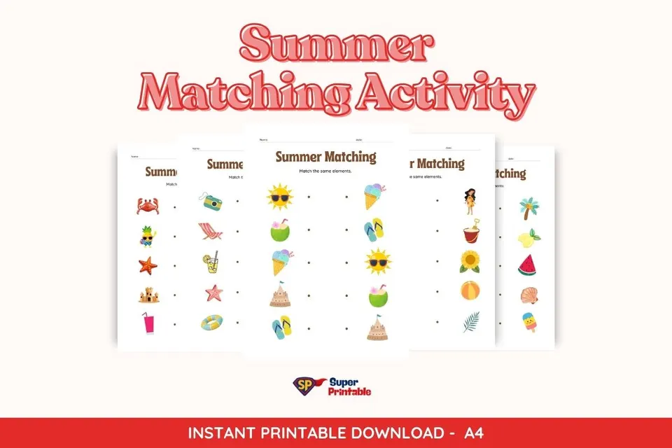 5 Summer Matching Activity