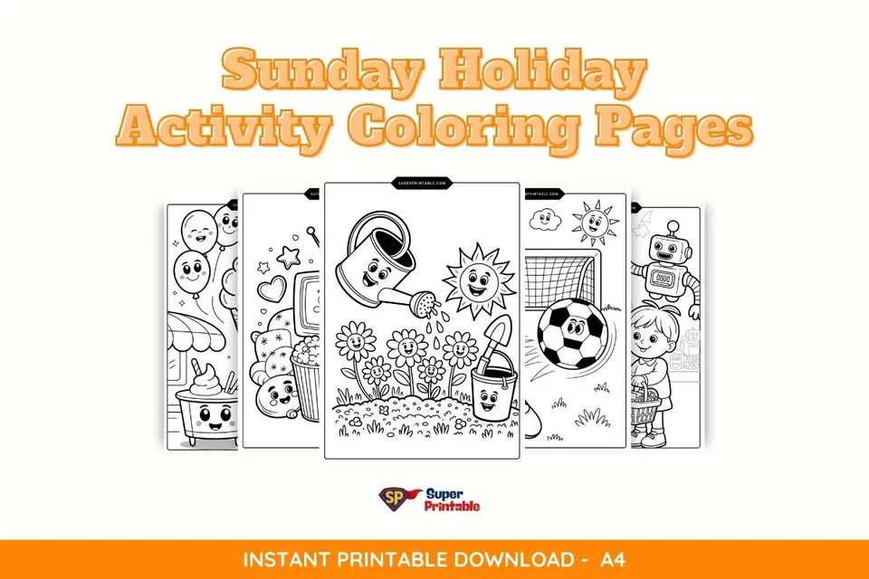 Sunday Holiday Activity Coloring Pages