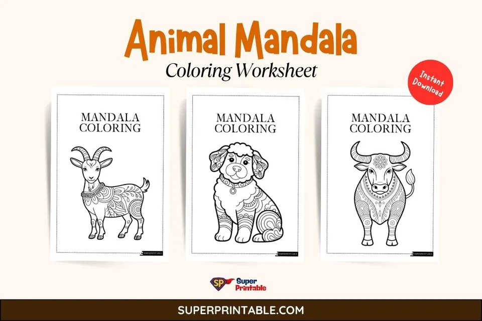 10+ Animal Mandala Coloring Worksheet