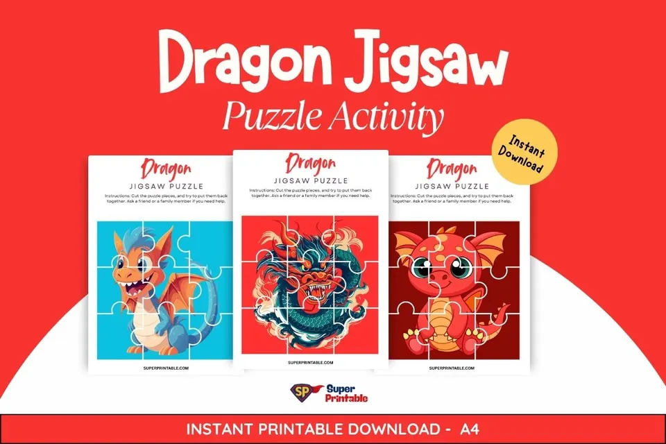 10+ Dragon Jigsaw Puzzle Activity