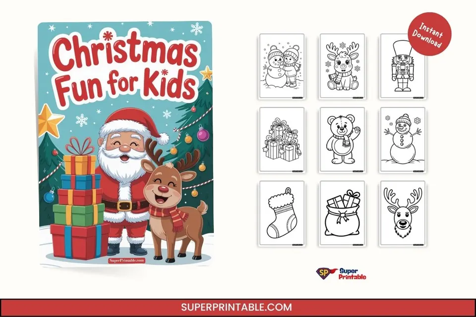 15 Christmas Fun For Kids Coloring Worksheet