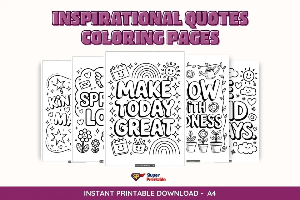 20 Inspirational Quotes Coloring Pages