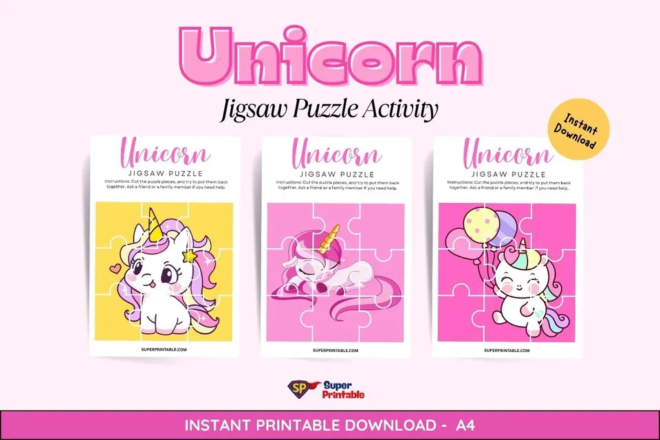 20 Unicorn Jigsaw Puzzle Activity Feature Image