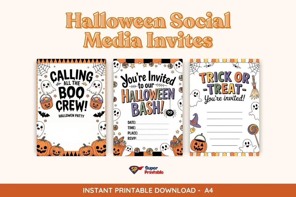 9 Halloween Social Media Invites