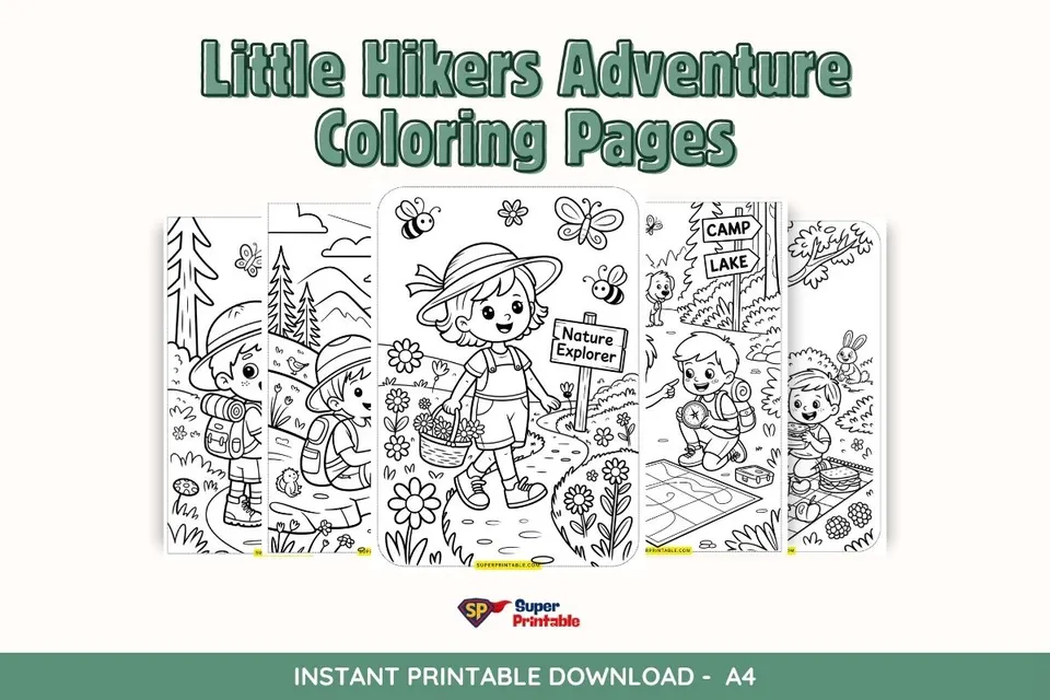 9 Little Hikers Adventure Coloring Pages Feature Image