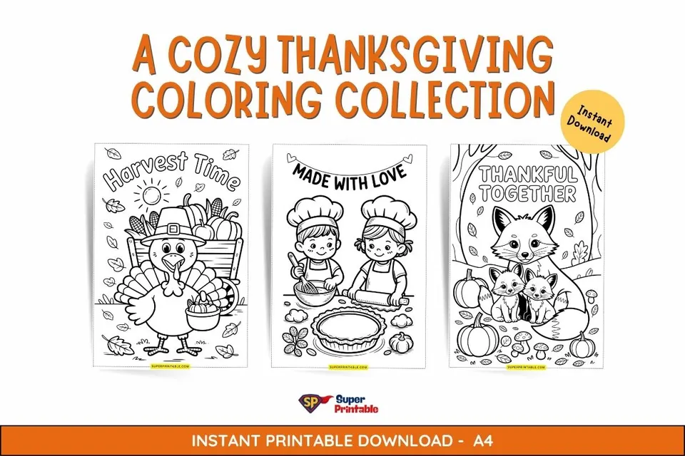 15+ Cozy Thanksgiving Coloring Collection