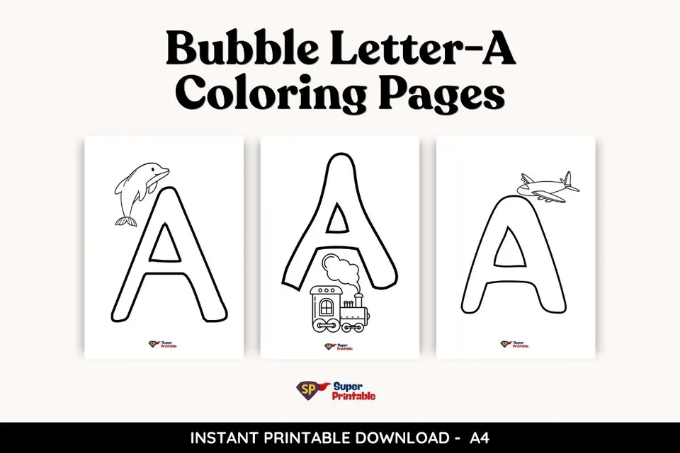 Bubble Letter-A Coloring Pages