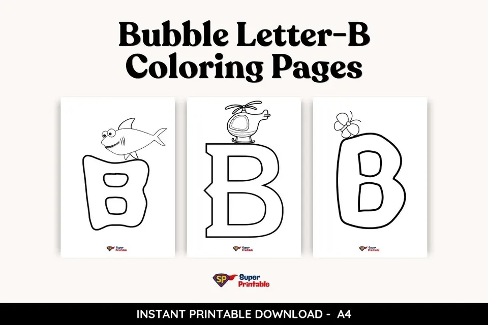 Bubble Letter-B Coloring Pages Feature Image