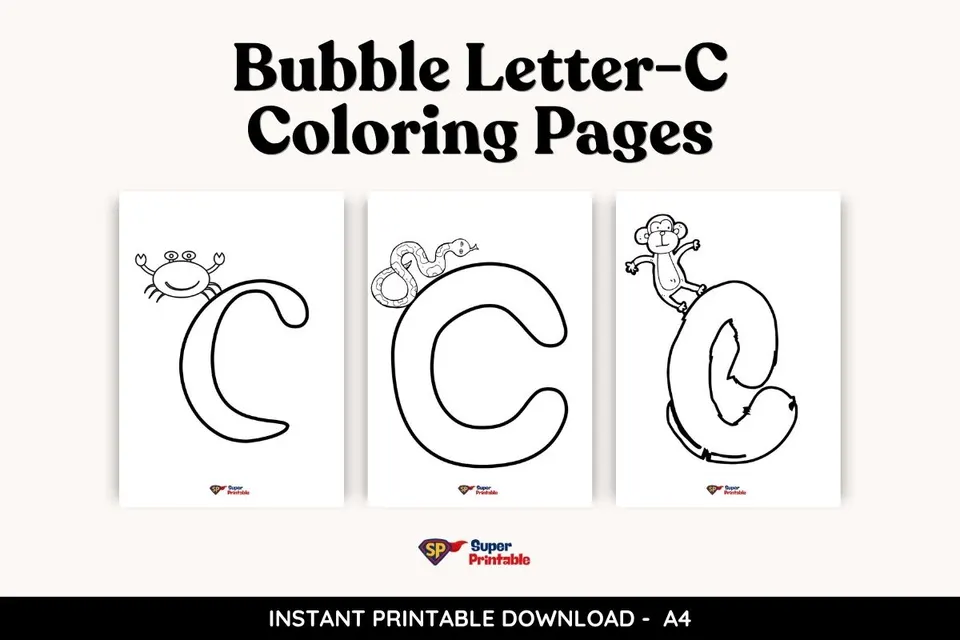 Bubble Letter-C Coloring Pages Feature Image