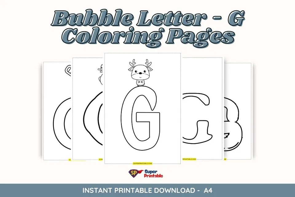 8 Bubble Letter - G Coloring Pages