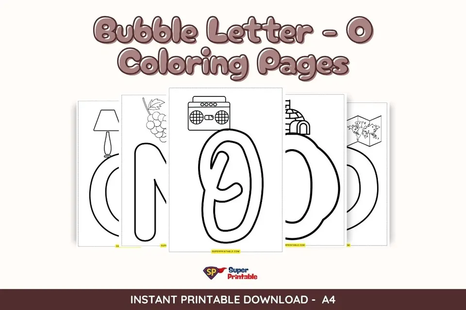 Bubble Letter - O Coloring Pages Feature Image