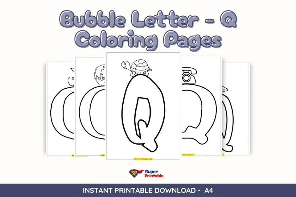 8 Bubble Letter - Q Coloring Pages