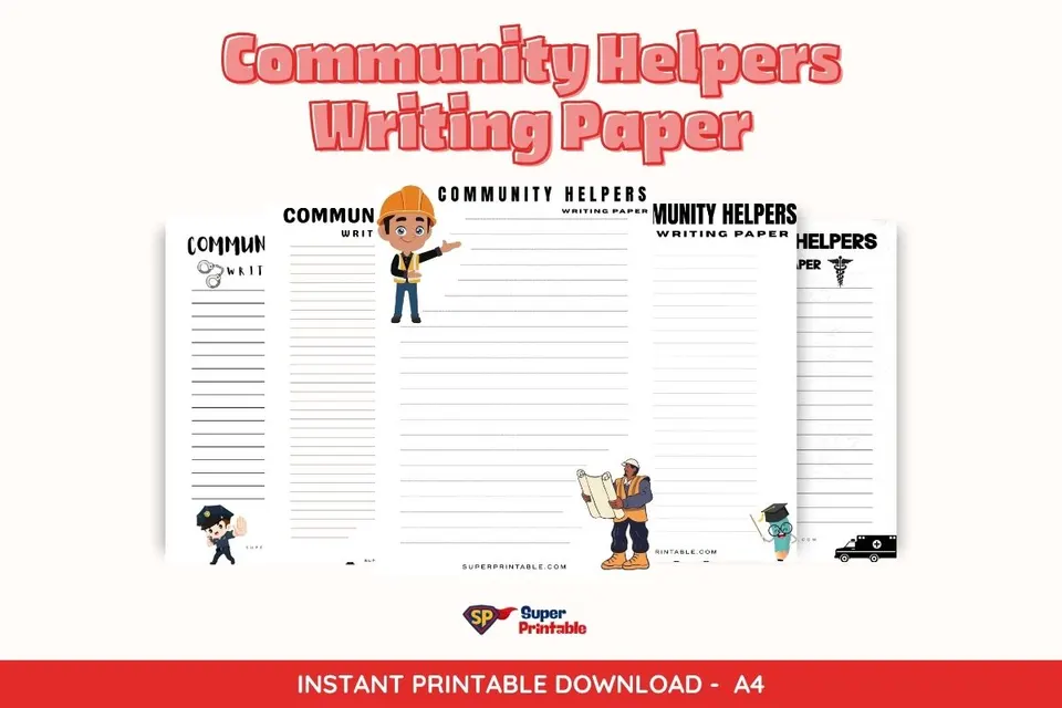 10+ Community Helpers Writing Paper