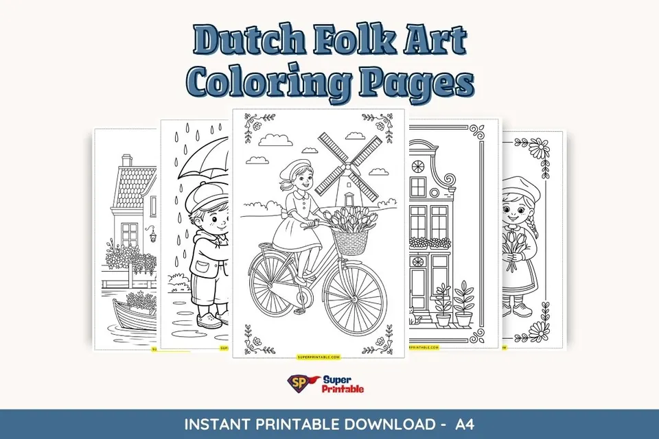 15+ Dutch Folk Art Coloring Pages