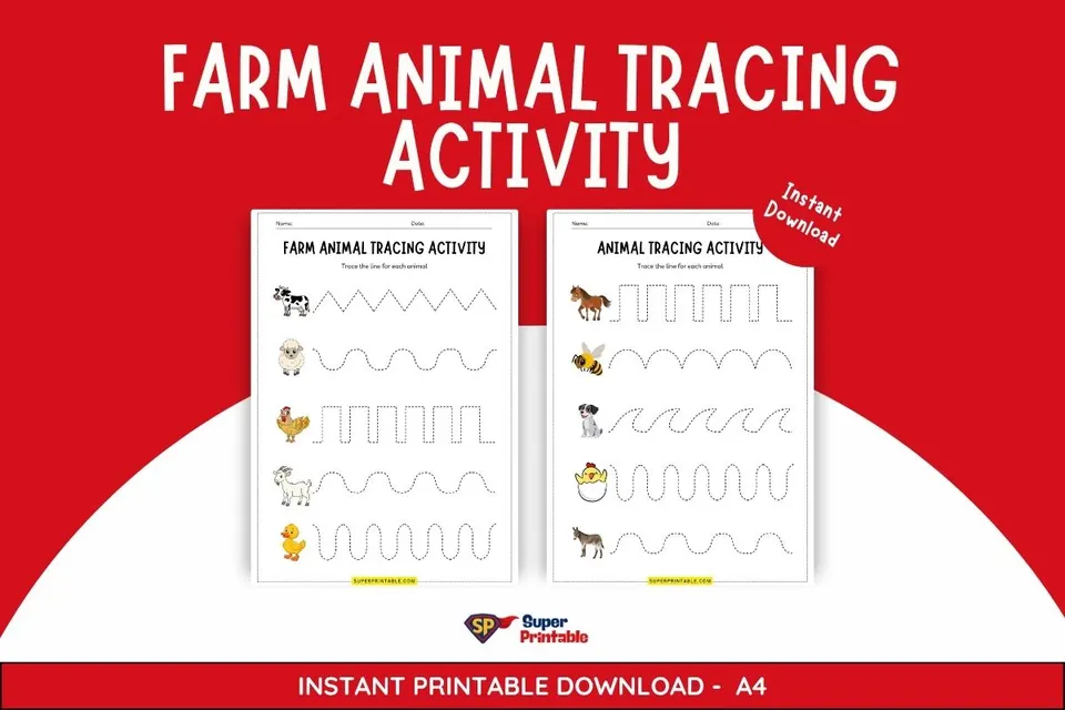 Farm Animal Tracing Activity Feature Image