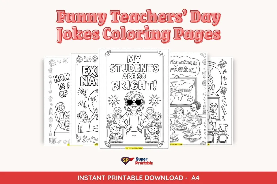 Funny Teachers’ Day Jokes Coloring Pages
