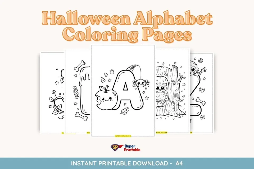 Halloween Alphabet Coloring Pages
