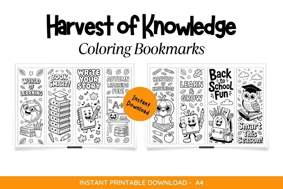 Harvest of Knowledge Coloring Bookmarks Feature Image