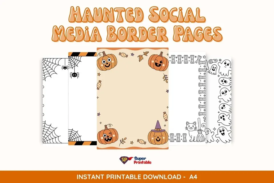 8 Haunted Social Media Border Pages