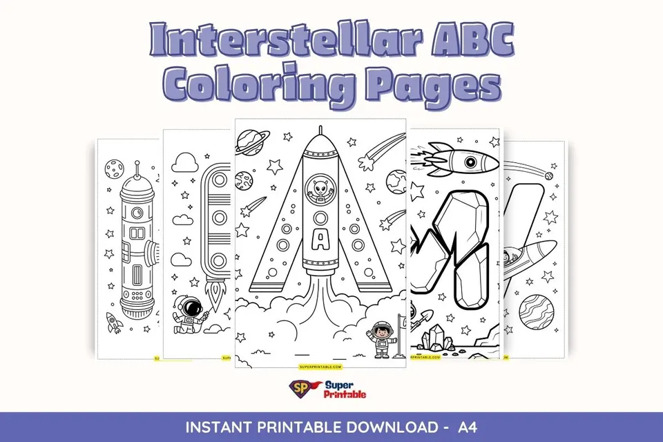 Interstellar ABC Coloring Pages Feature Image