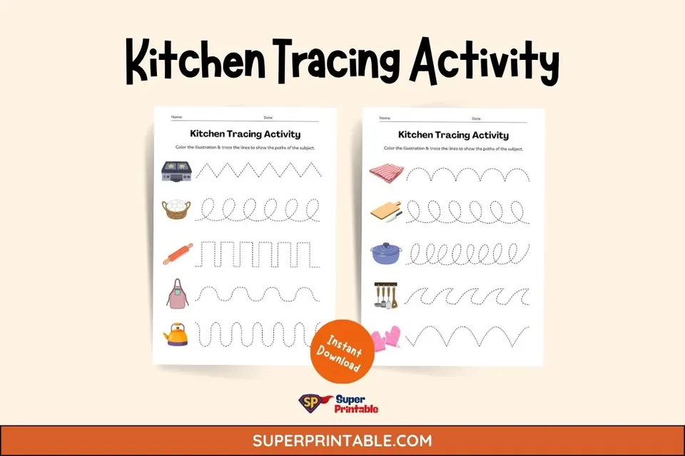 Kitchen Tracing Activity