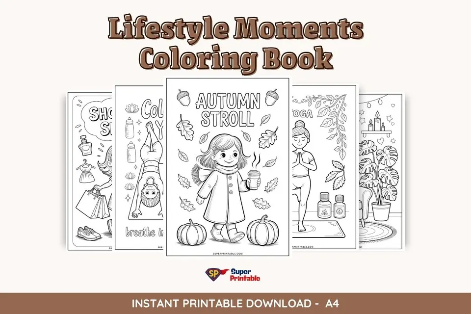 50 Lifestyle Moments Coloring Book