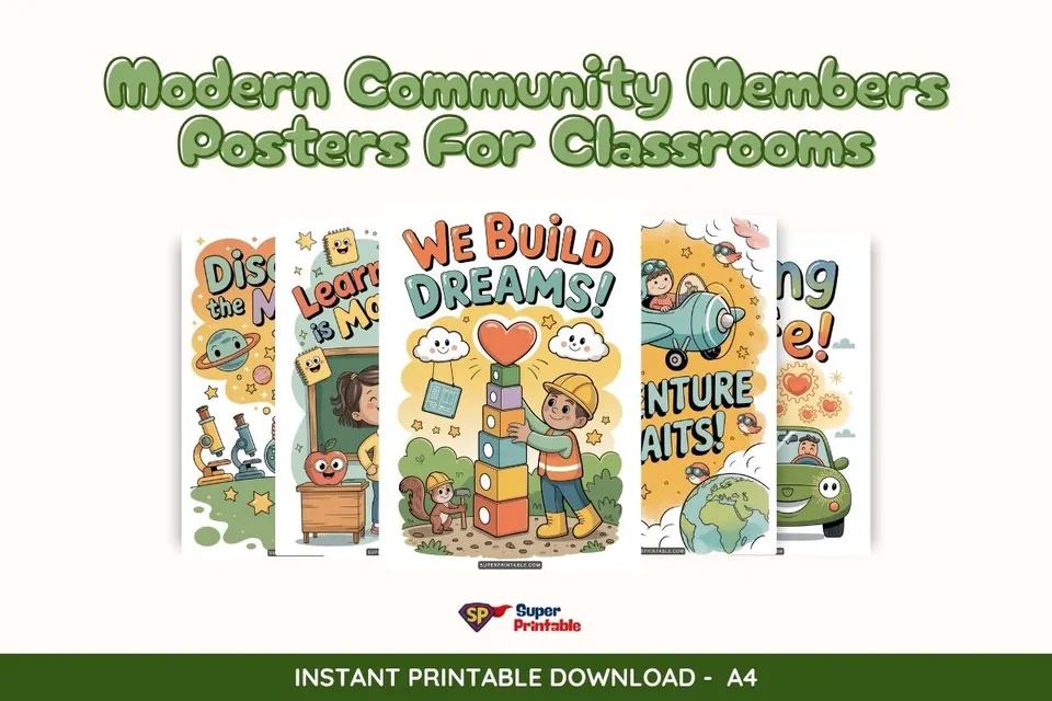 Modern Community Members Posters For Classrooms Feature Image