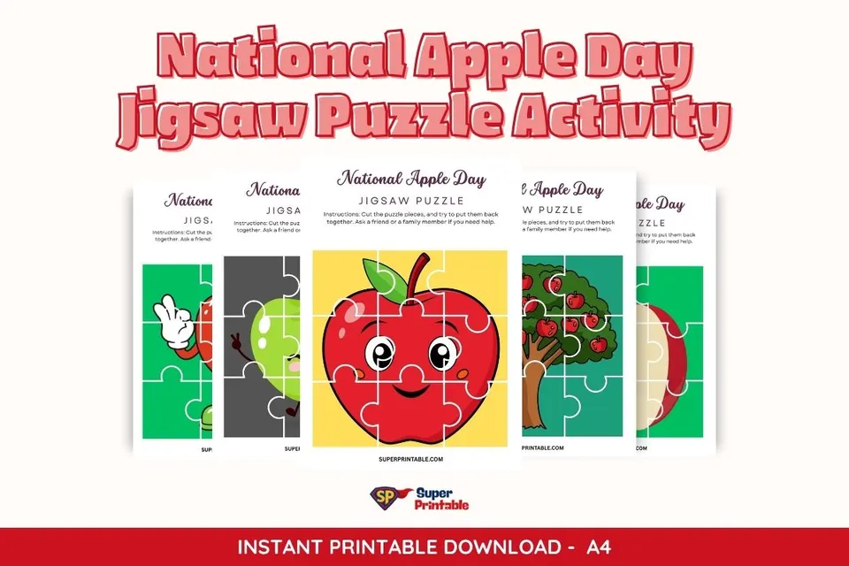 National Apple Day Jigsaw Puzzle Activity