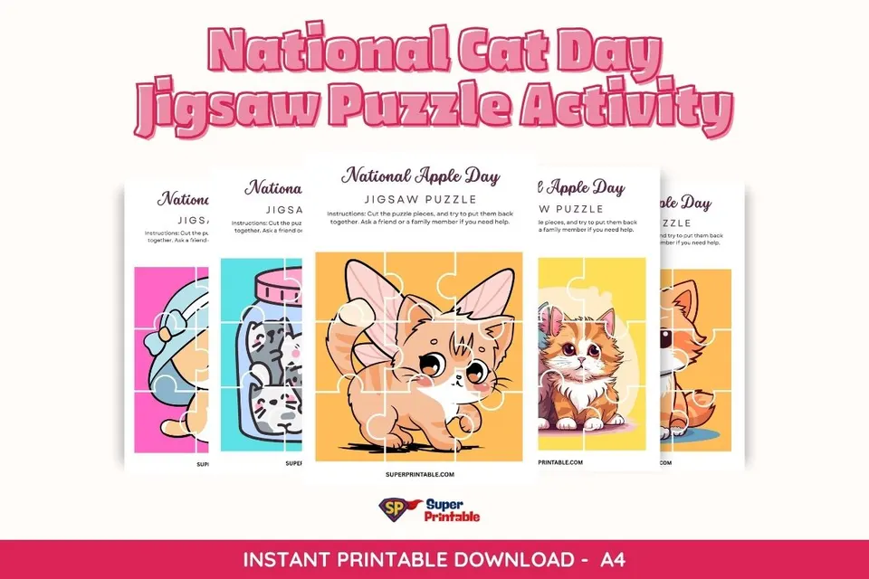 National Cat Day Jigsaw Puzzle Activity