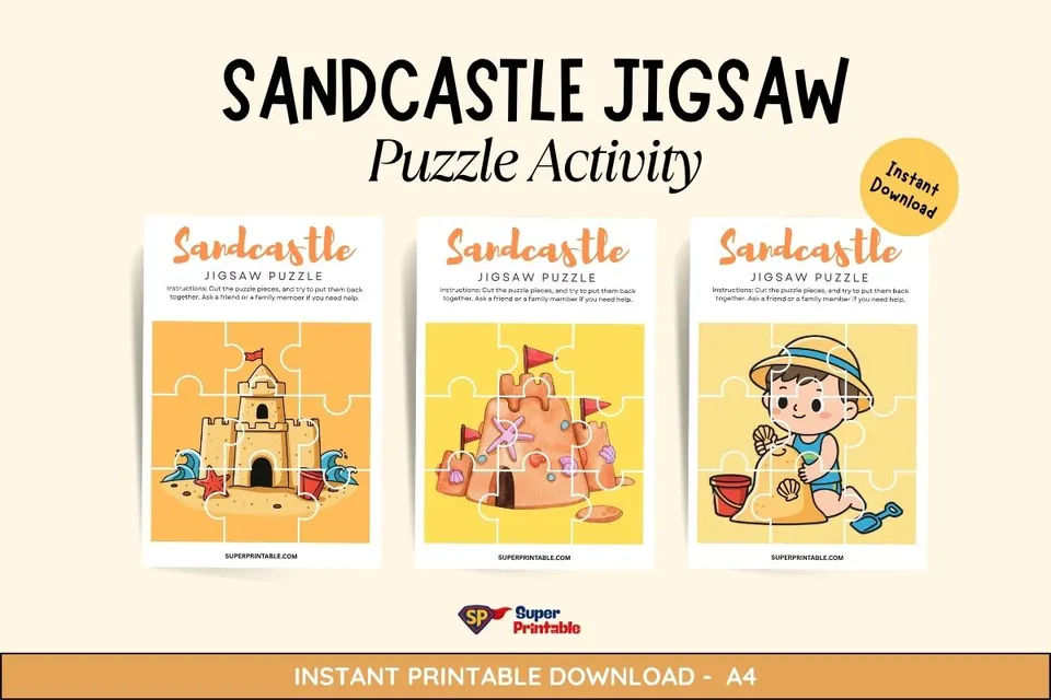 10 Sandcastle Jigsaw Puzzle Activity
