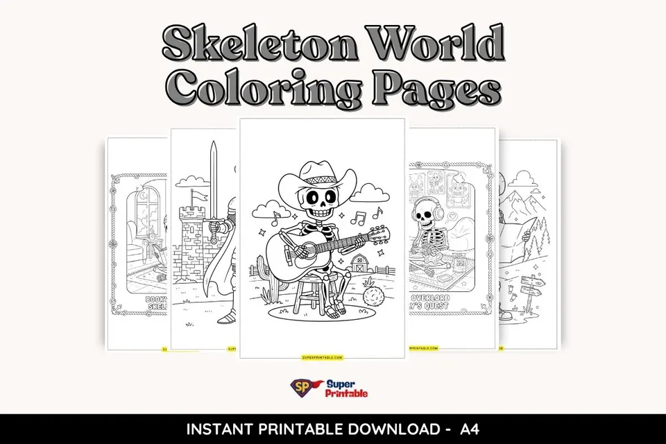 Skeleton World Coloring Pages