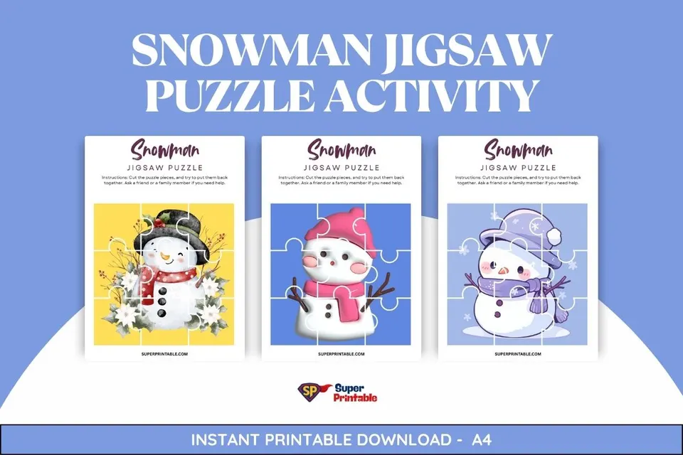 10+ Snowman Jigsaw Puzzle Activity