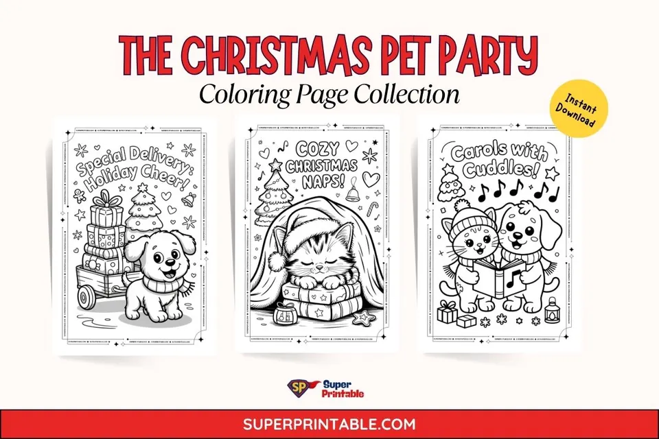 The Christmas Pet Party Coloring Collection