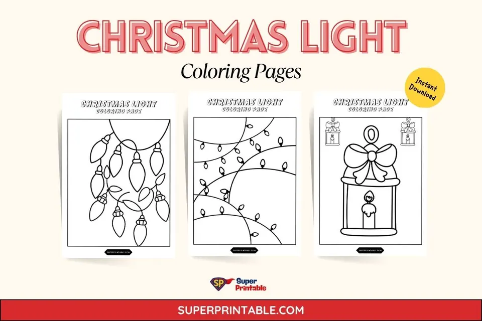 20 Christmas Light Coloring Pages