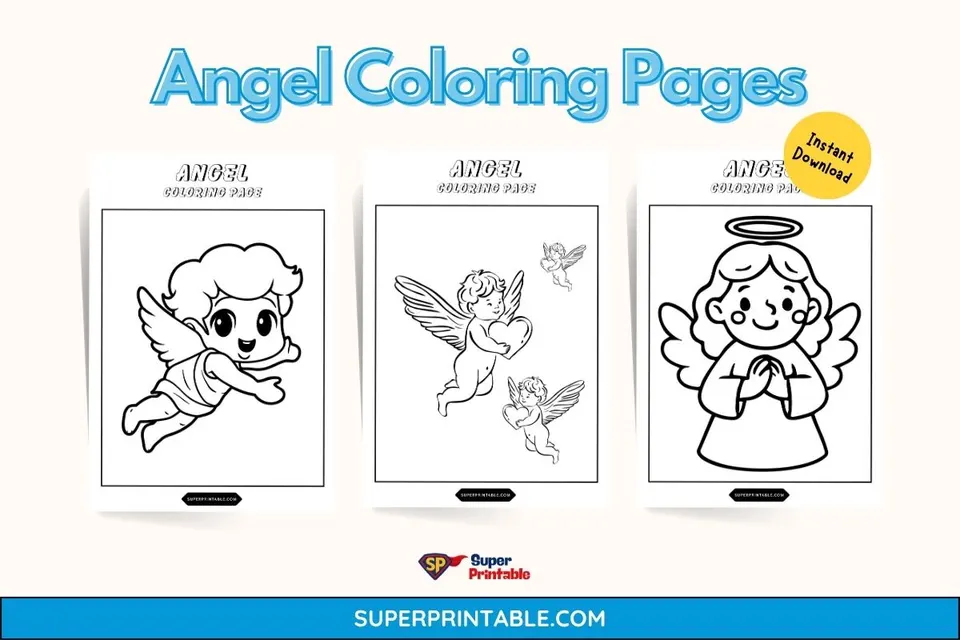 25 Angel Coloring Pages Feature Image