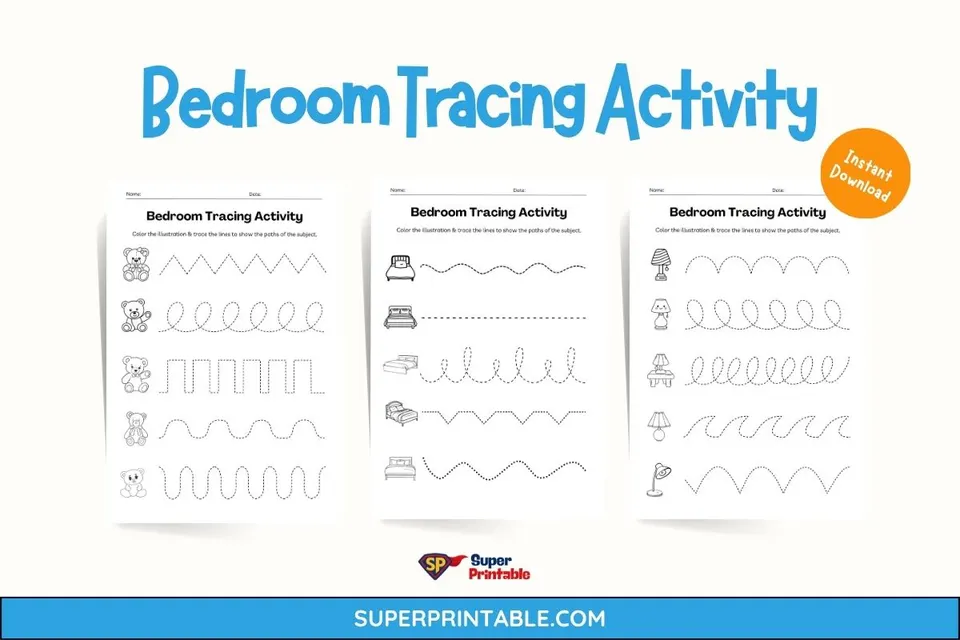 Bedroom Tracing Activity Feature Image