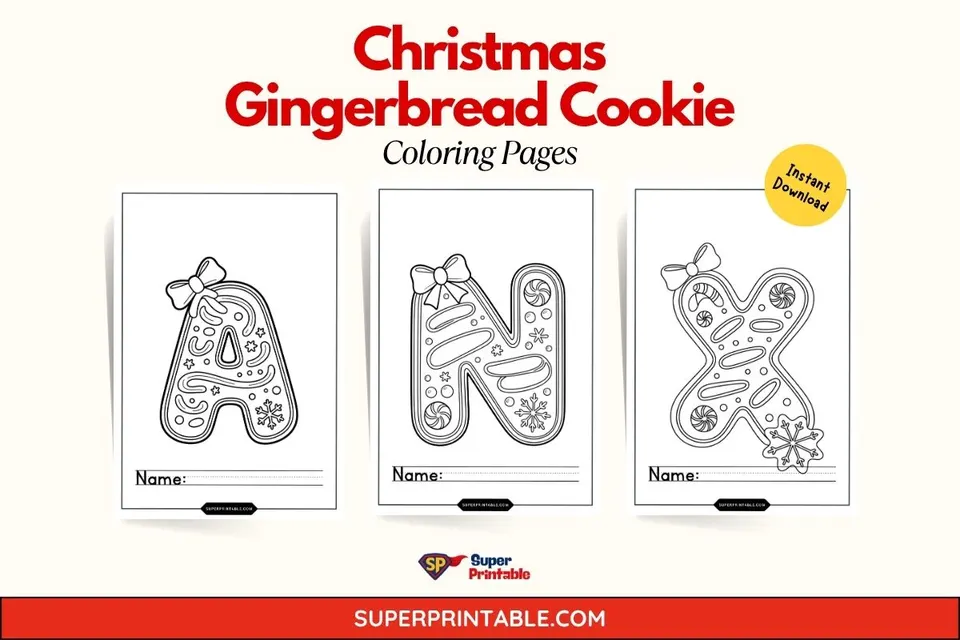 Christmas Gingerbread Cookie Coloring Pages