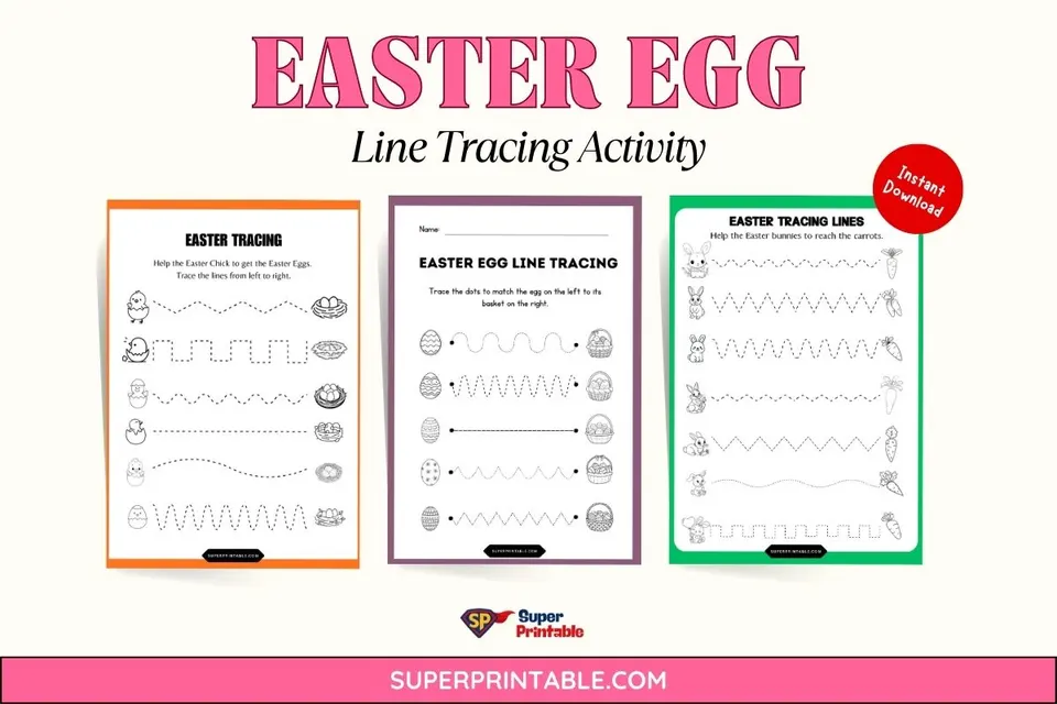 Easter Egg Line Tracing Activity