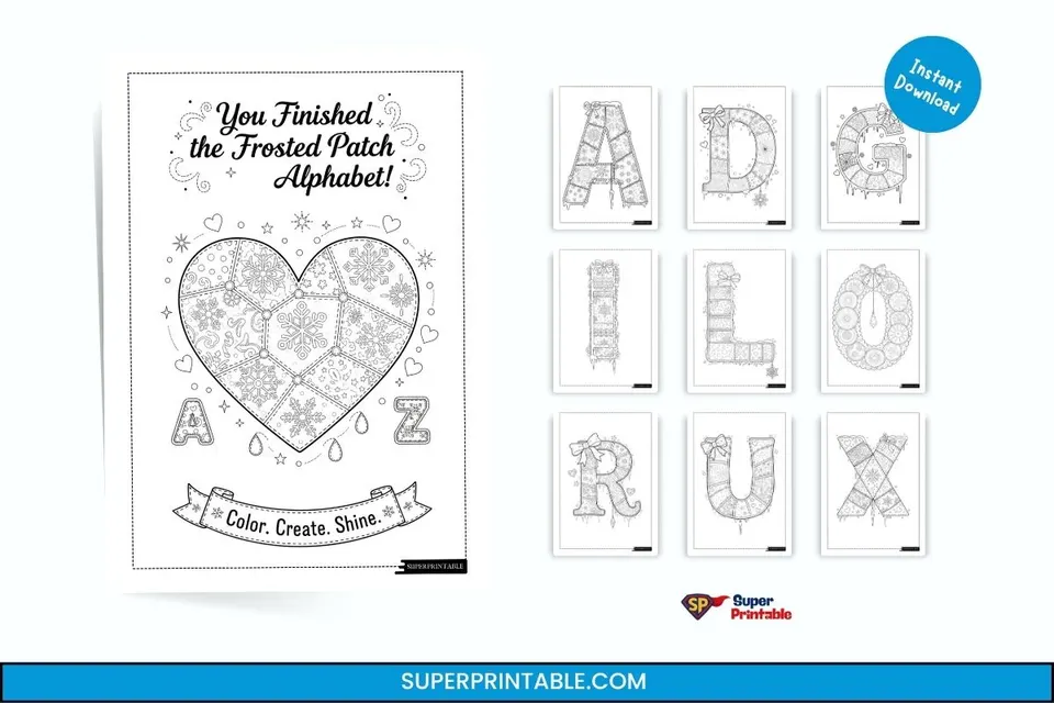 Frosted Patch Alphabet Coloring Page Feature Image