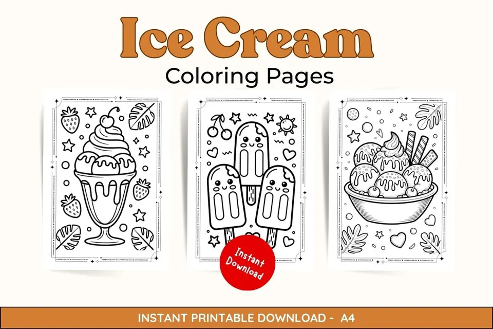 Ice Cream Coloring Pages Feature Image
