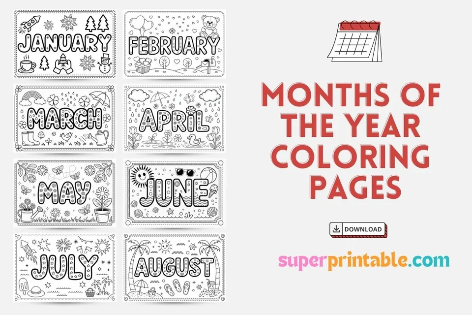 Months of the Year Coloring Pages Cover