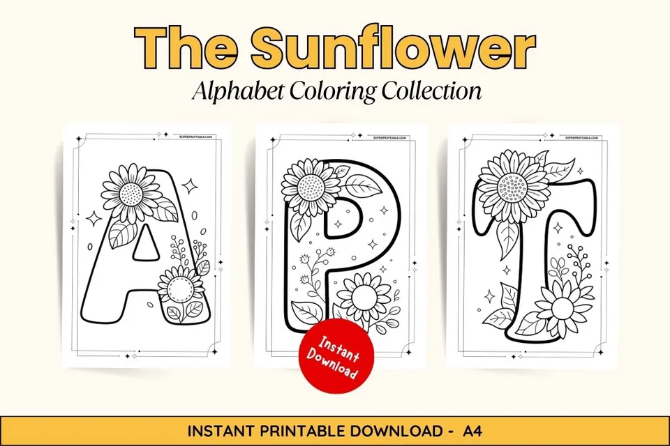 The Sunflower Alphabet Coloring Collection