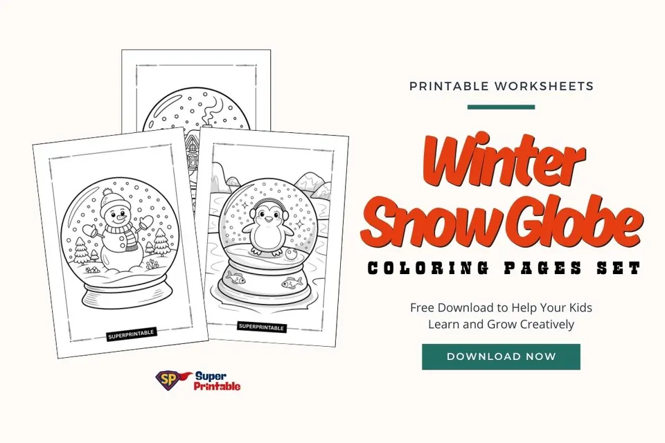 10+ Winter Snow Globe Coloring Pages Feature Image