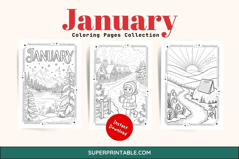 15+ January Coloring Pages