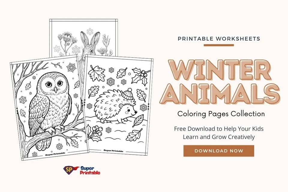 16+ Winter Animals Coloring Pages Feature Image